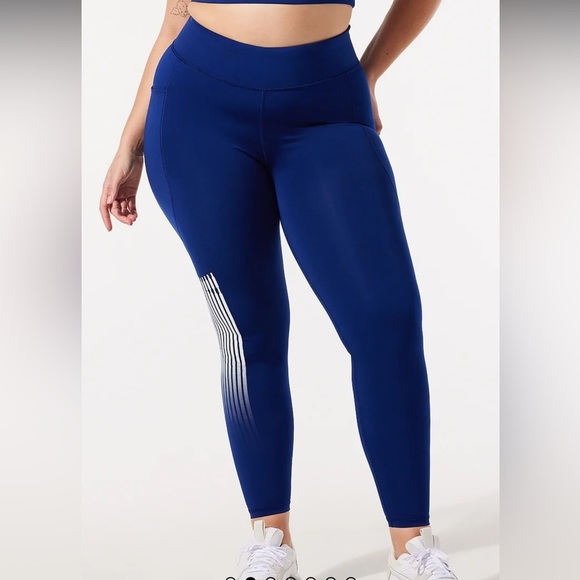 Savage X Fenty Band-It High-Waist Snatched Leggings Blue Workout Pants 1X 16-18 - Picture 14 of 14